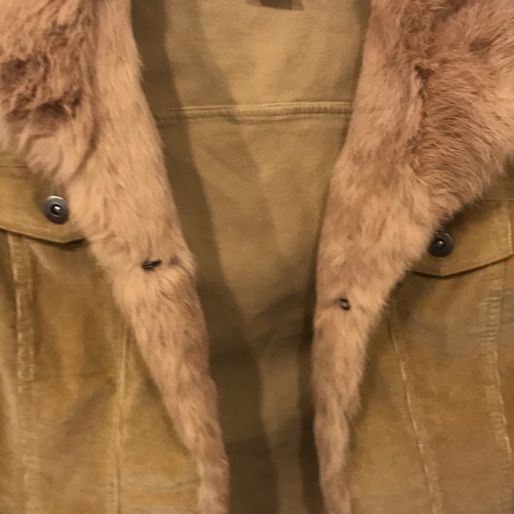 SHERI BODELL rabbit fur corduroy jacket coat Sm - Picture 5 of 8